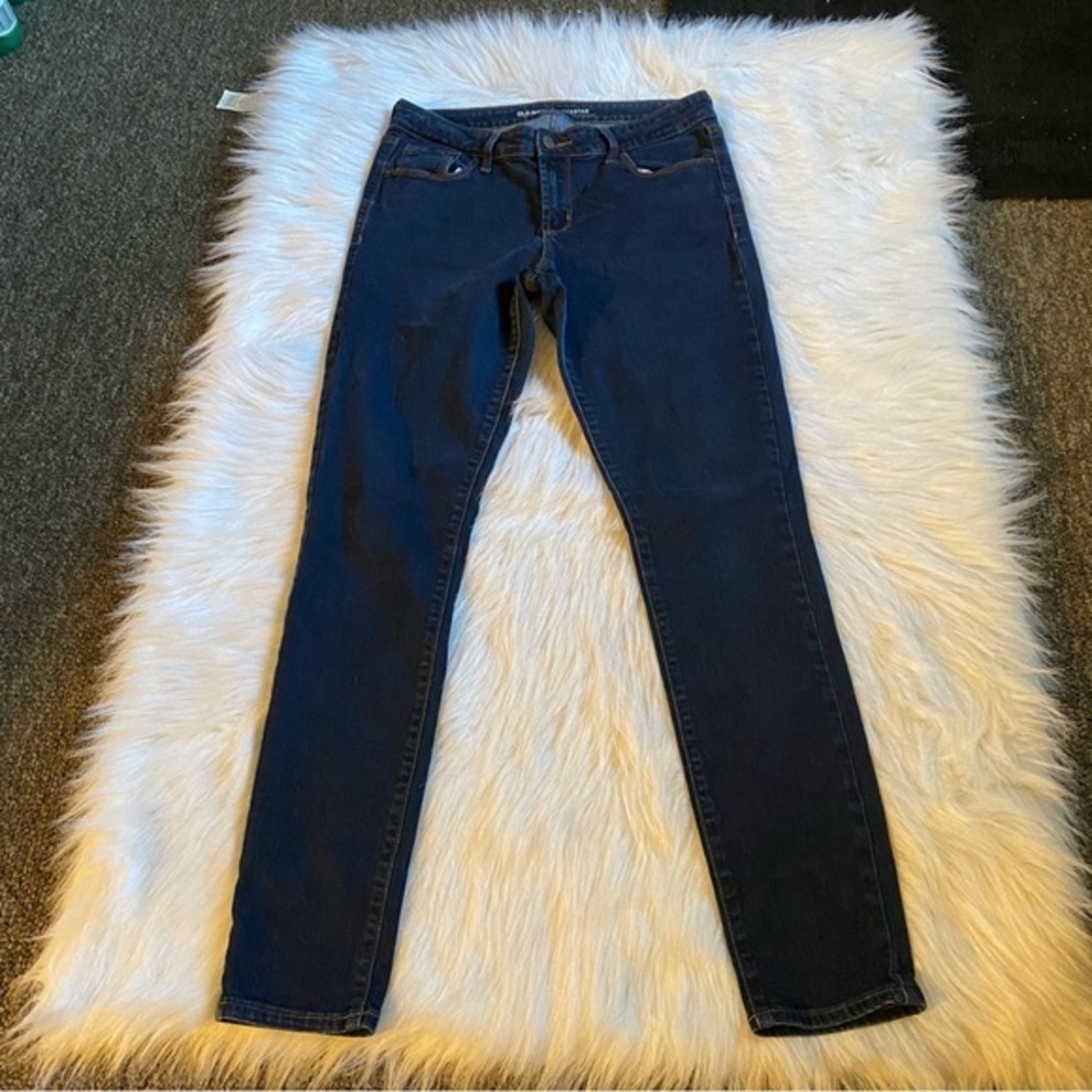 Old Navy‎ Jeans Mid Rise Women’s Size 10 Long Rock Star Dark Wash Denim